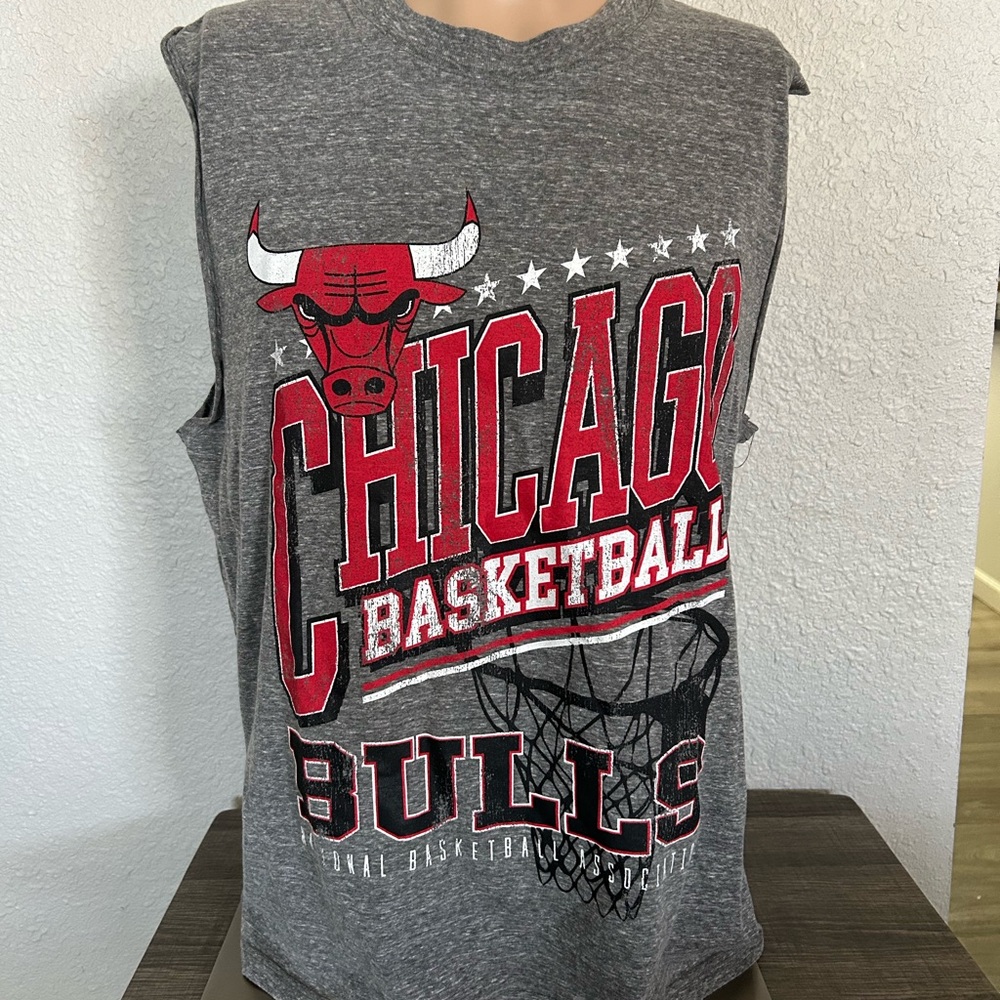 Chicago Bulls Gray Sleeveless Tank Top